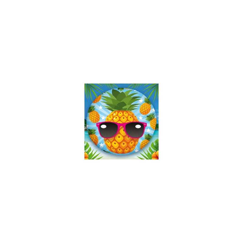 BALLON METALLIQUE ROND 45 CM ANANAS 