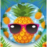 BALLON METALLIQUE ROND 45 CM ANANAS 