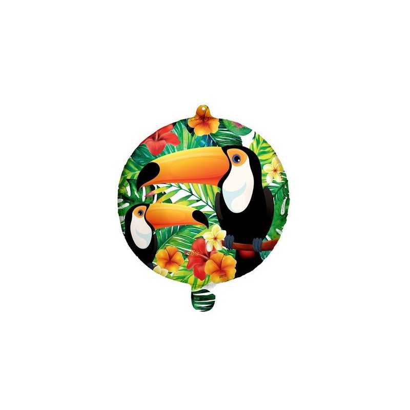 BALLON METALLIQUE ROND 45 CM TOUCAN 