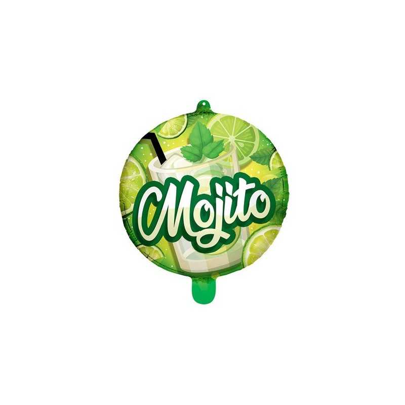 BALLON METALLIQUE ROND 45 CM MOJITO