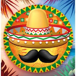 BALLON METALLIQUE ROND 45 CM MEXICAIN