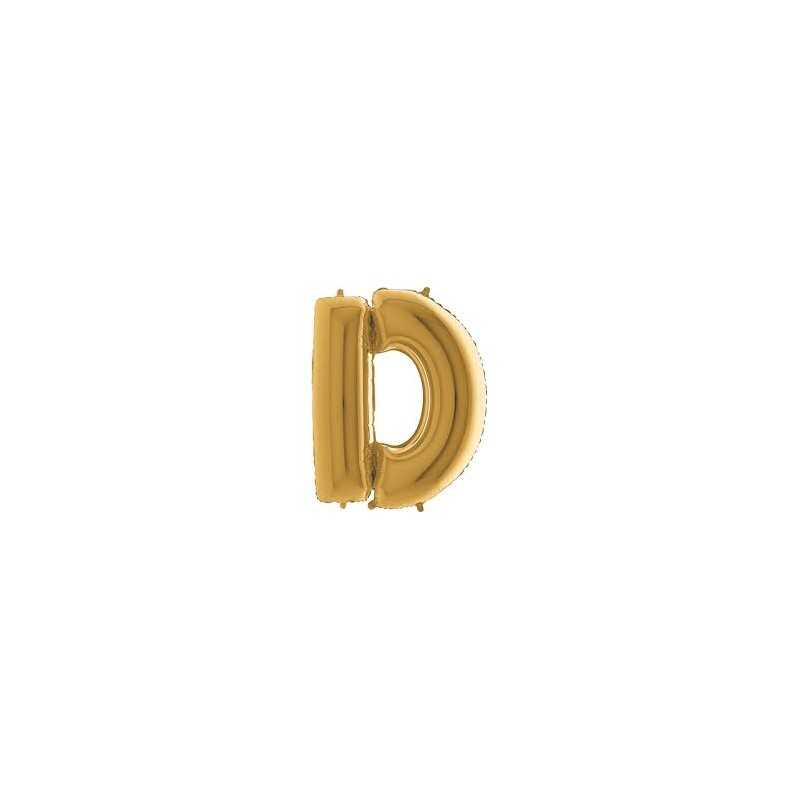 BALLON METALLIQUE LETTRE D OR 102 CM