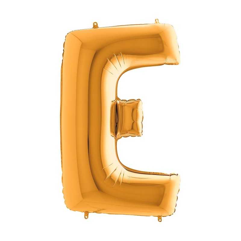 BALLON METALLIQUE LETTRE E OR 102 CM