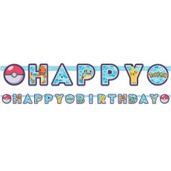 GUIRLANDE OU BANDEROLE LETTRE HAPPY BIRTHDAY POKEMON PIKACHU 218 CM