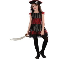 DEGUISEMENT ENFANT PIRATE ROUGE ET NOIR TAILLE XS 3-4 ANS