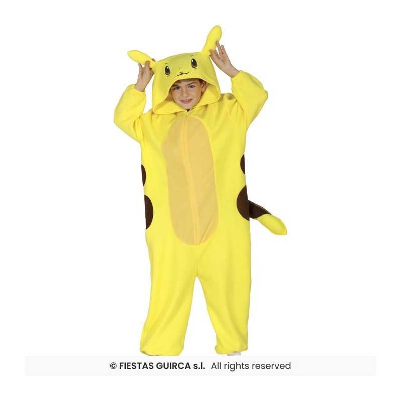 DEGUISEMENT KIGURUMI PYJAMA CHINCHILLA ELECTRIQUE JAUNE TAILLE 5-6 ANS