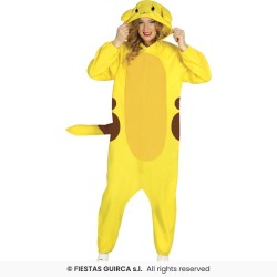 DEGUISEMENT KIGURUMI PYJAMA CHINCHILLA ELECTRIQUE JAUNE TAILLE M