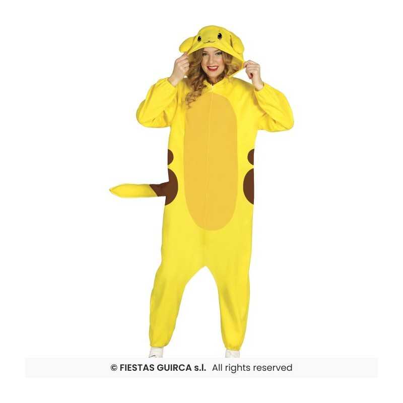 DEGUISEMENT KIGURUMI PYJAMA CHINCHILLA ELECTRIQUE JAUNE TAILLE M