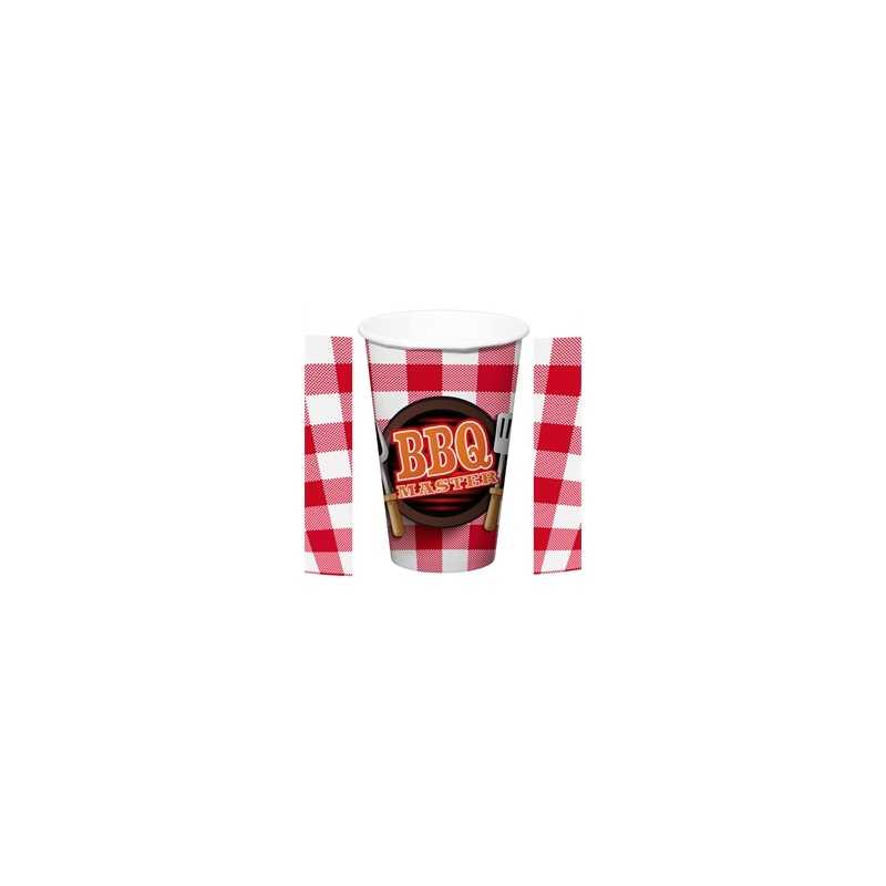8 GOBELETS CARTON GEANTS BARBECUE 300 ML