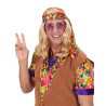PERRUQUE HIPPIE CHEVEUX LONGS BLONDS AVEC BANDEAU FLEUR