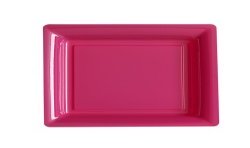 12 ASSIETTES CARREES FUSCHIA 23.5 CM