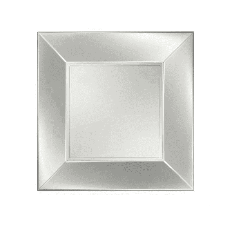 8 ASSIETTES MOYENNES BLANC PERLE 23 X 23 CM