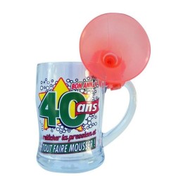 CHOPE A BIERE TROMPETTE ANNIVERSAIRE 40 ANS