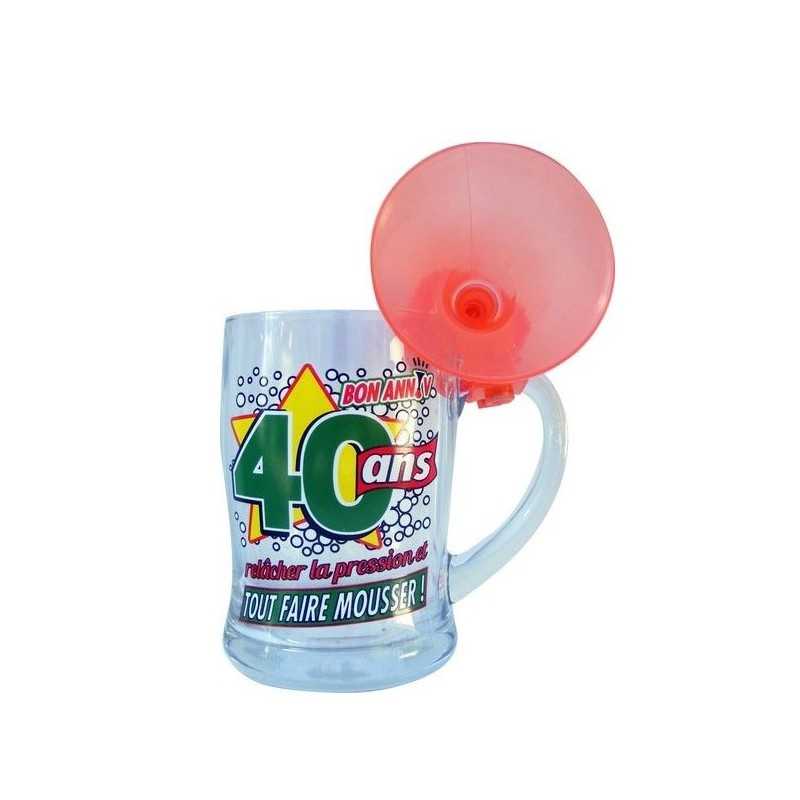 CHOPE A BIERE TROMPETTE ANNIVERSAIRE 40 ANS