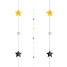 GUIRLANDE FIL POUR BALLONS ETOILES NOIRES OR ARGENT 1.82 M