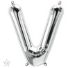 BALLON METALLIQUE LETTRE V ARGENT 40 CM