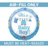BALLON METALLIQUE ROND AIR IT'S BABY BOY BLEU 23 CM