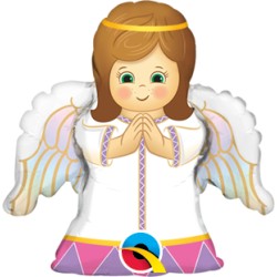 BALLON METALLIQUE ANGE ROSE 25 CM GONFLABLE A L'AIR