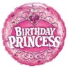 BALLON METALLIQUE ROND BIRTHDAY PRINCESS 23 CM