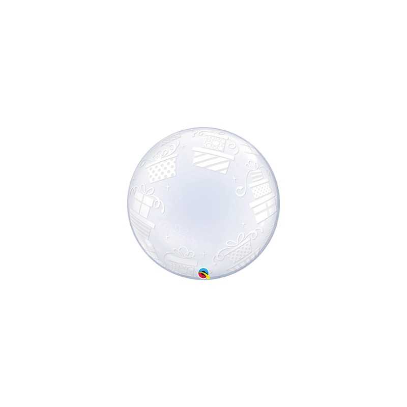 BALLON BUBBLE DECO IMPRIME CADEAUX 61 CM