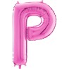BALLON METALLIQUE LETTRE P FUSCHIA 86 CM