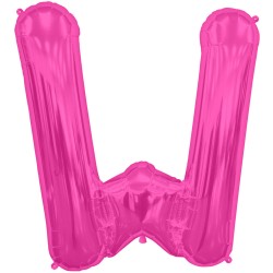 BALLON METALLIQUE LETTRE W FUSCHIA 86 CM