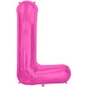 BALLON METALLIQUE LETTRE L FUSCHIA 86 CM