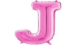 BALLON METALLIQUE LETTRE J FUSCHIA 101 CM
