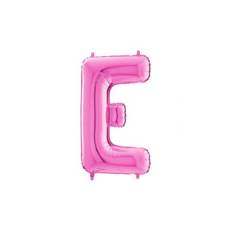 BALLON METALLIQUE LETTRE E FUSCHIA 101CM
