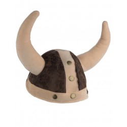 CASQUE VIKING SOUPLE TISSUS MARRON ADULTE