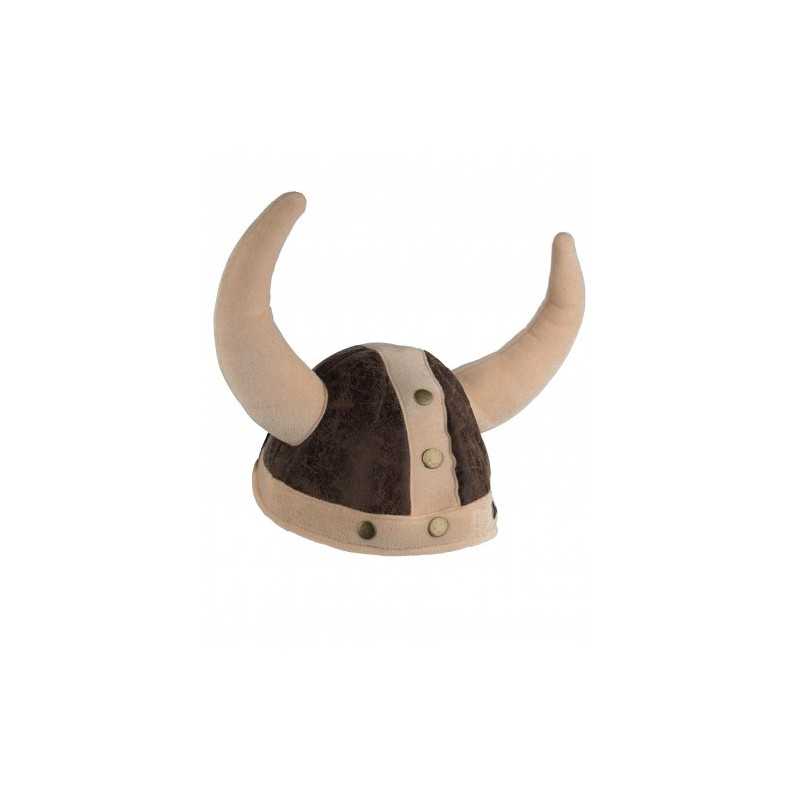 CASQUE VIKING SOUPLE TISSUS MARRON ADULTE