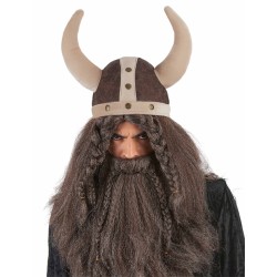 CASQUE VIKING SOUPLE TISSUS MARRON ADULTE