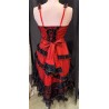 DEGUISEMENT ROBE DAME DE SALOON OU ROBE PIRATE ROUGE ET NOIRE TAILLE M/L