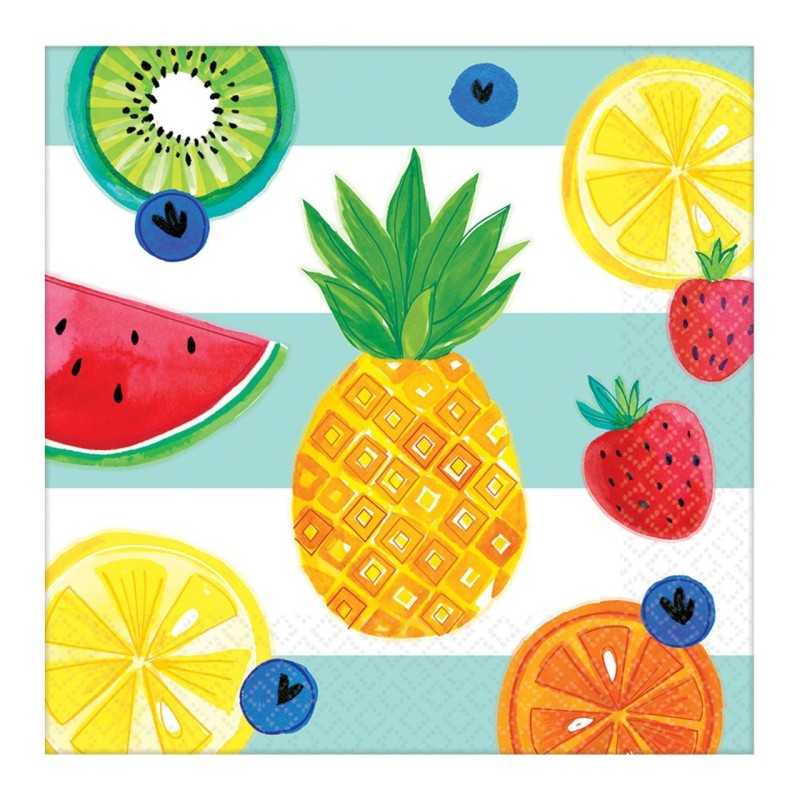 16 SERVIETTES HELLO SUMMER FRUITS 33 x 33 CM