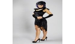 DEGUISEMENT SORCIERE VELOURS NOIR TAILLE 36/38