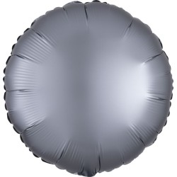 BALLON METALLIQUE ROND SATIN GRAPHITE 43 CM