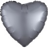 BALLON METALLIQUE COEUR SATIN GRAPHITE 43 CM