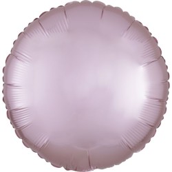 BALLON METALLIQUE ROND SATIN ROSE PASTEL 43 CM
