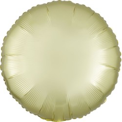 BALLON METALLIQUE ROND SATIN JAUNE PASTEL 43 CM