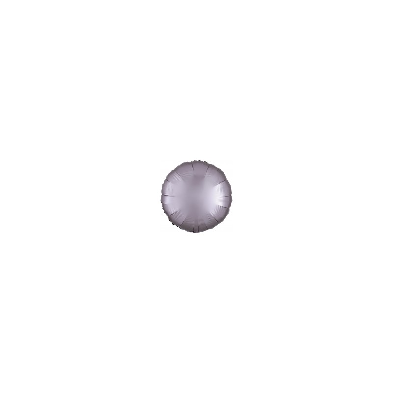 BALLON METALLIQUE ROND SATIN GRIS MAUVE 43 CM