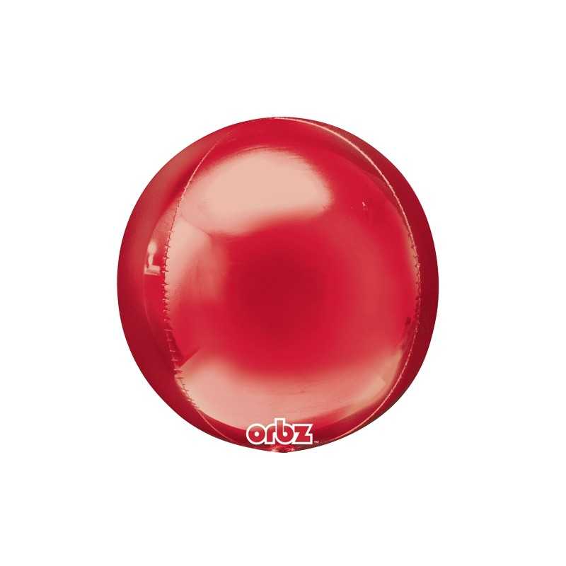 BALLON METALLIQUE ORBZ BOULE ROUGE 38 X 40 CM