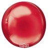 BALLON METALLIQUE ORBZ BOULE ROUGE 38 X 40 CM