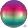 BALLON METALLIQUE ORBZ BOULE OMBRE ARC EN CIEL 38 X 40 CM