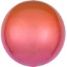 BALLON METALLIQUE ORBZ BOULE OMBRE ROUGE ORANGE 38 X 40 CM