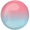BALLON METALLIQUE ORBZ BOULE OMBRE ROUGE BLEU 38 X 40 CM
