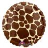 BALLON METALLIQUE ROND IMPRIME GIRAFE 43 CM
