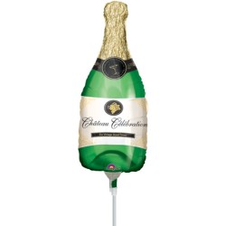 BALLON METALLIQUE BOUTEILLE DE CHAMPAGNE 23 CM