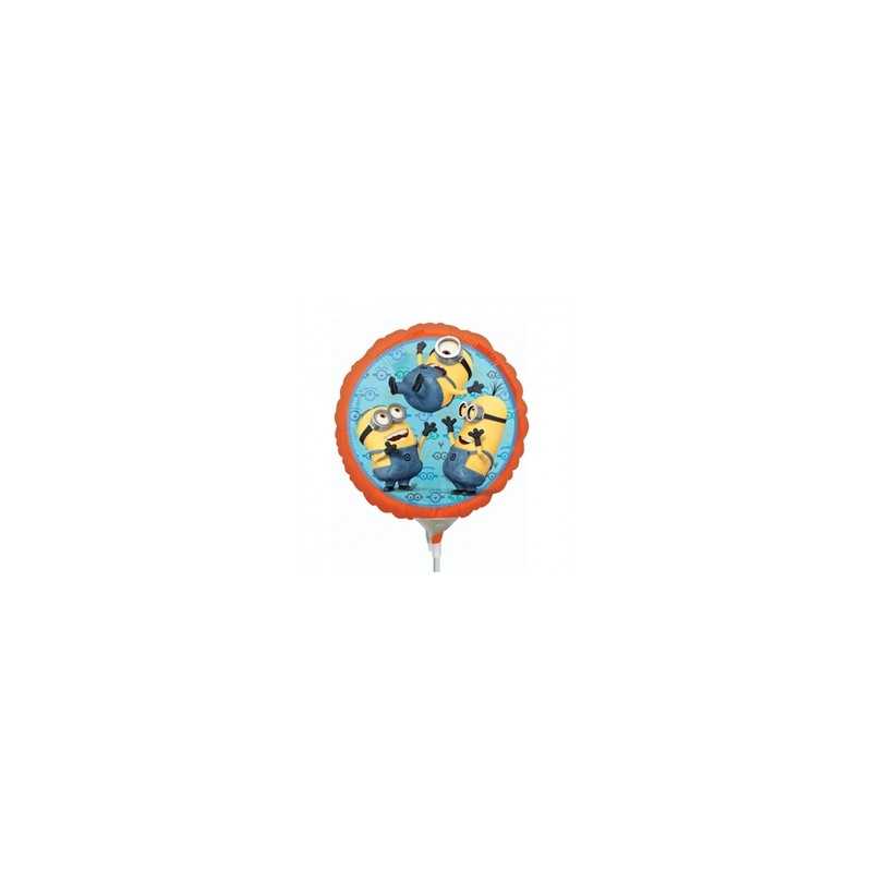 BALLON METALLIQUE ROND MINIONS 23 CM