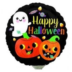 BALLON METALLIQUE HAPPY HALLOWEEN A L'AIR 23 CM