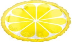 BALLON METALLIQUE ROND CITRON 43 CM